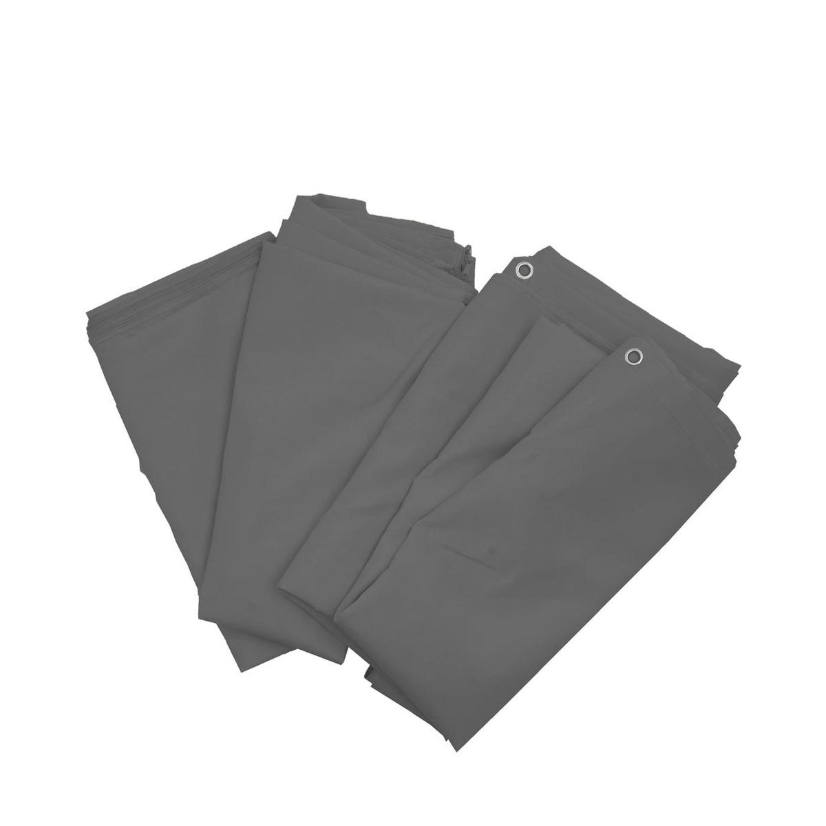 SEITENWAND 4er-Set für Pergola Cadiz 4x4m 205x383cm Grau - Grau, Textil (383/205/1cm) - BERLINLODGE