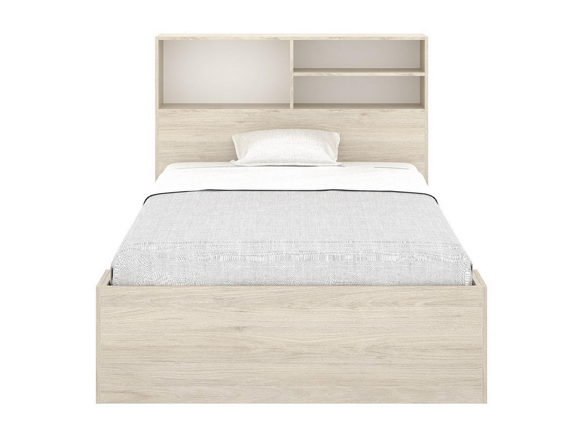 BETTRAHMEN - 1 Person - holz - naturfarben hell, weiß Vardiel - Naturfarben/Weiß, Holz (120/190cm) - Vente-Unique