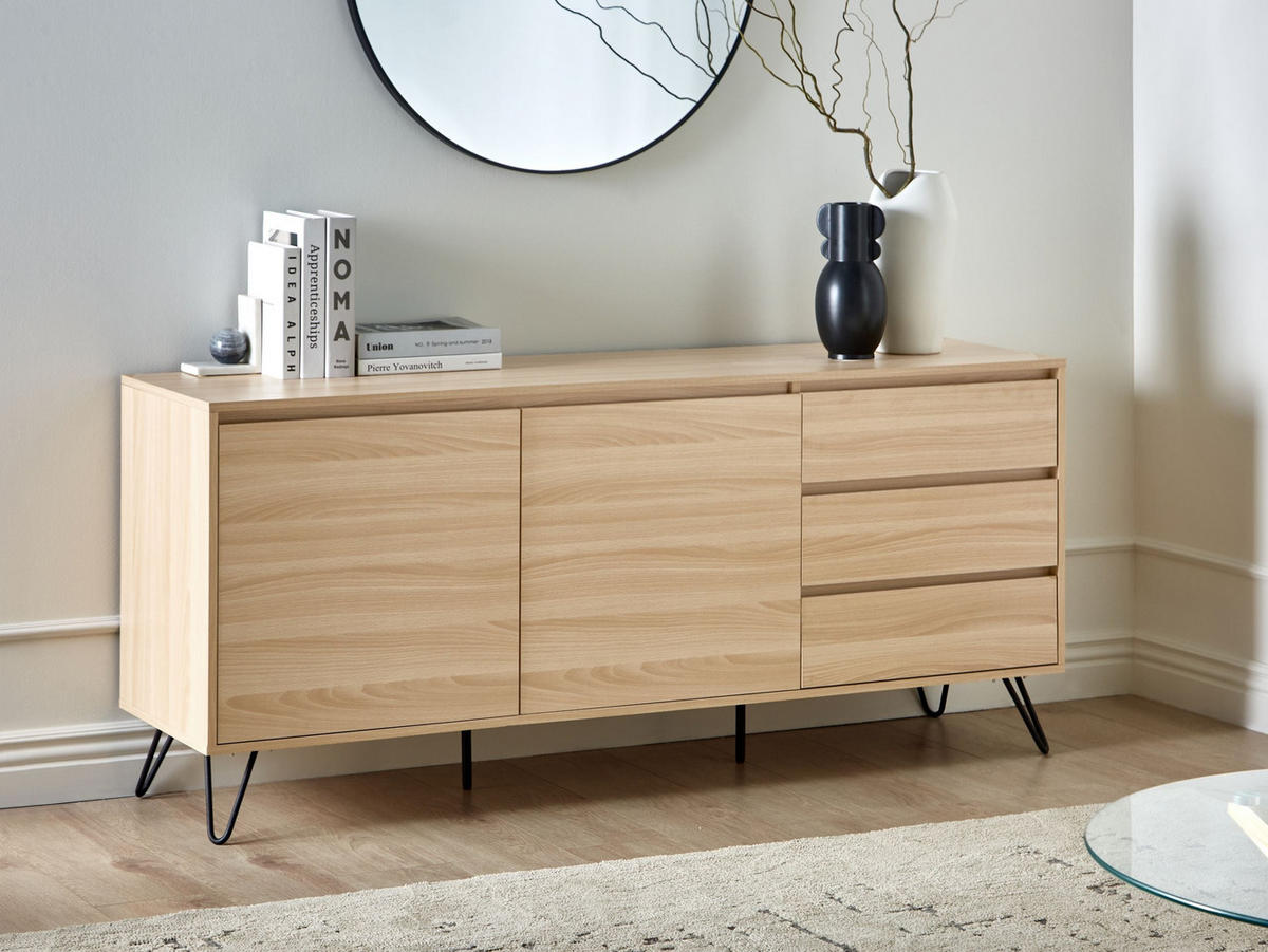 SIDEBOARD se 2 dveřmi Světle hnědý Cardigan - světle hnědá, kompozitní dřevo (160/70/40cm) - Beliani