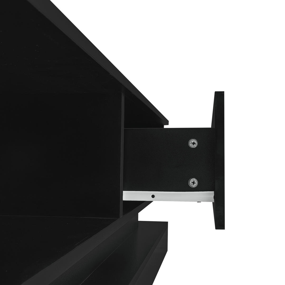TV-LOWBOARD mit LED 160 x 35 x 40,5 cm Schwarz Hochglanz - Schwarz, Holzwerkstoff (35/40.5/160cm) - Beauniv