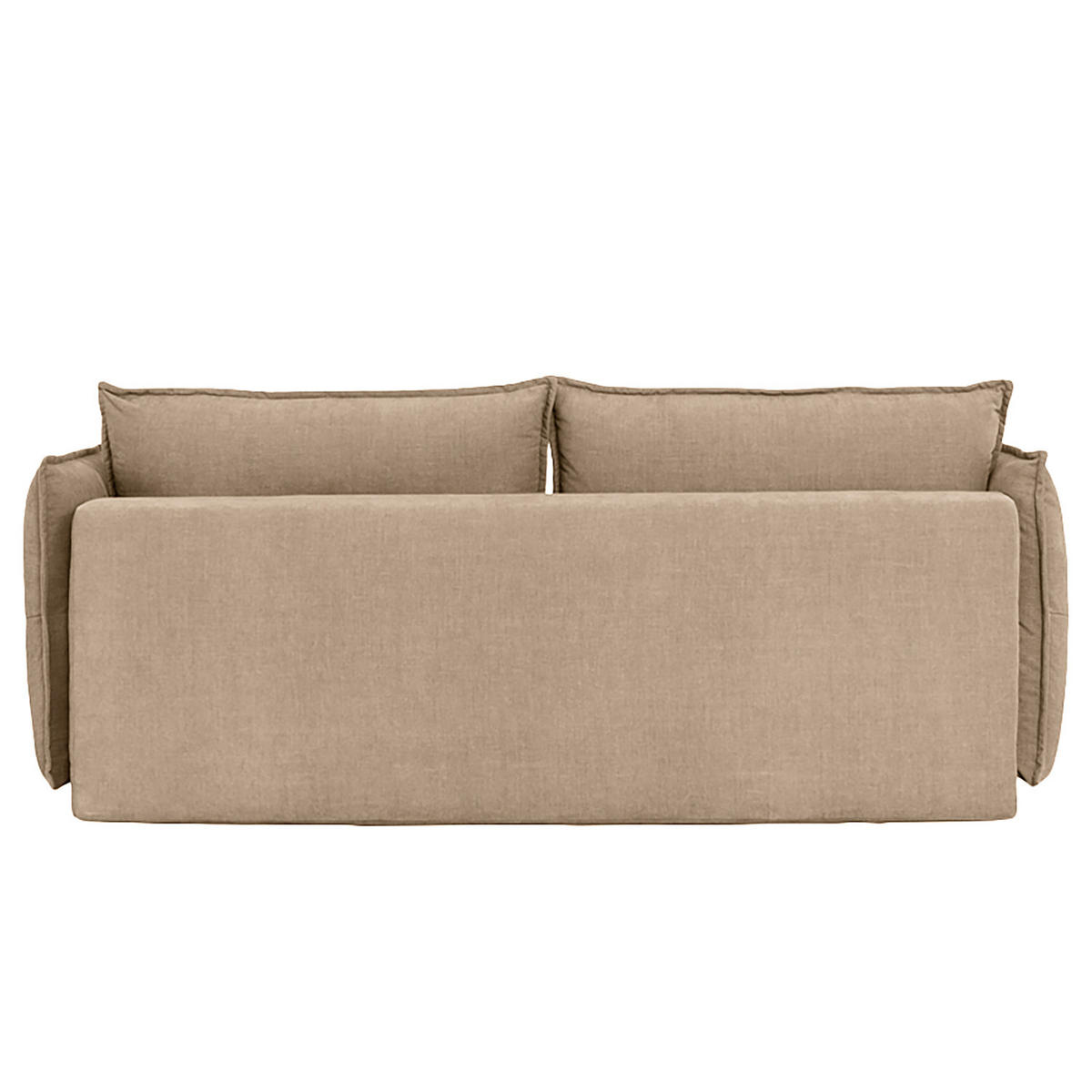 SCHLAFSOFA - Webstoff - Hellbraun/Schwarz, Textil/Metall (256/101/115cm) - home24