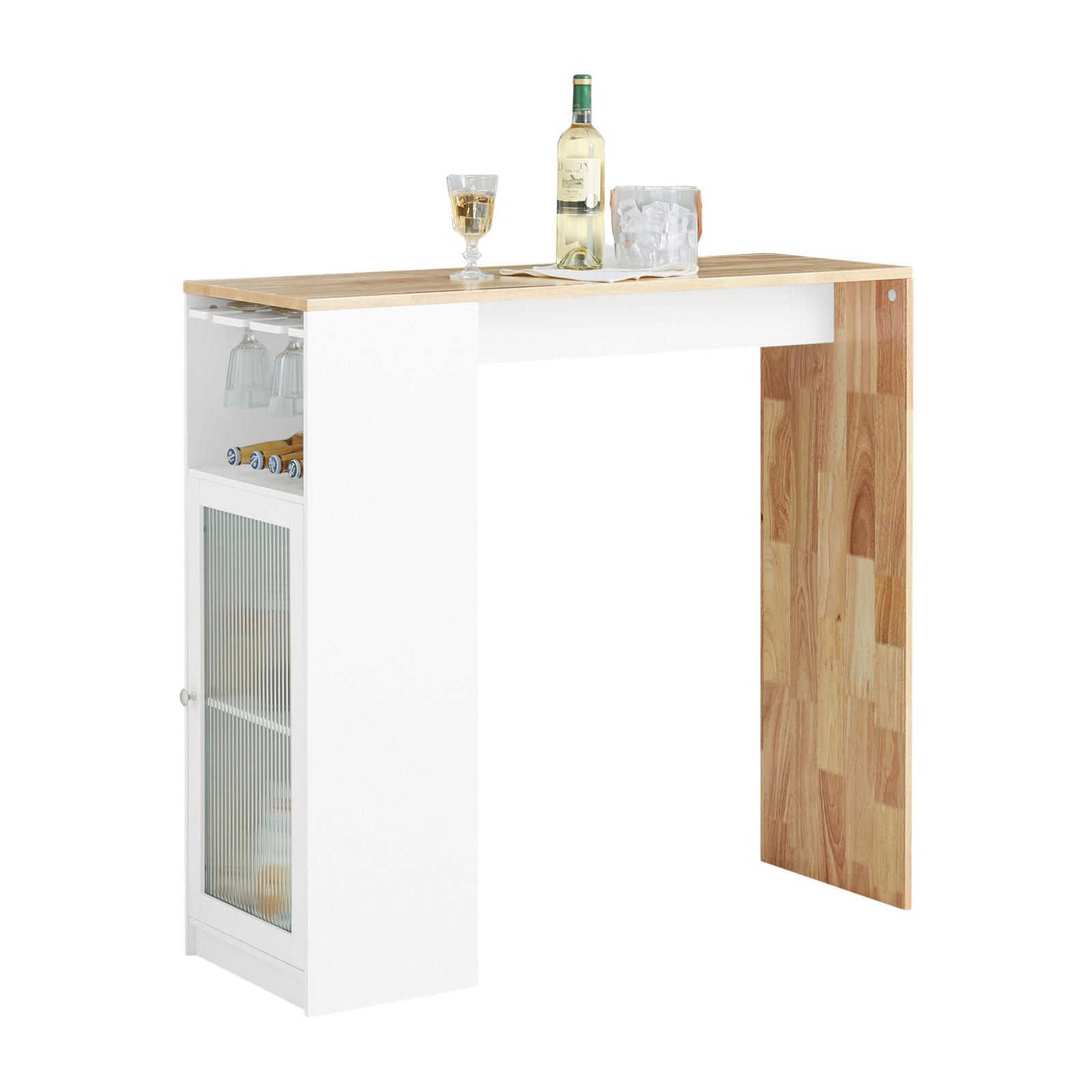 BARTISCH Weiß-Natur - Weiß/Naturfarben, Holz/Holzwerkstoff (108/105/40cm) - SoBuy