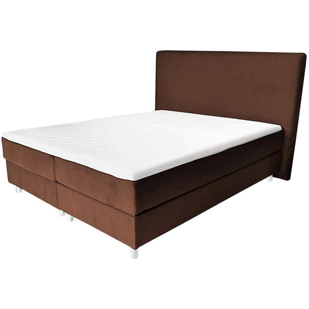 BOXBETT AMELIA mit Luxus 7-Zonen Taschenfederkernmatratze oder Bonellfederkernmatratze in Härtegrad H2, H3, H4 viele Farben und Größen - Braun, Holz/Holzwerkstoff (180/200cm) - Best For Home