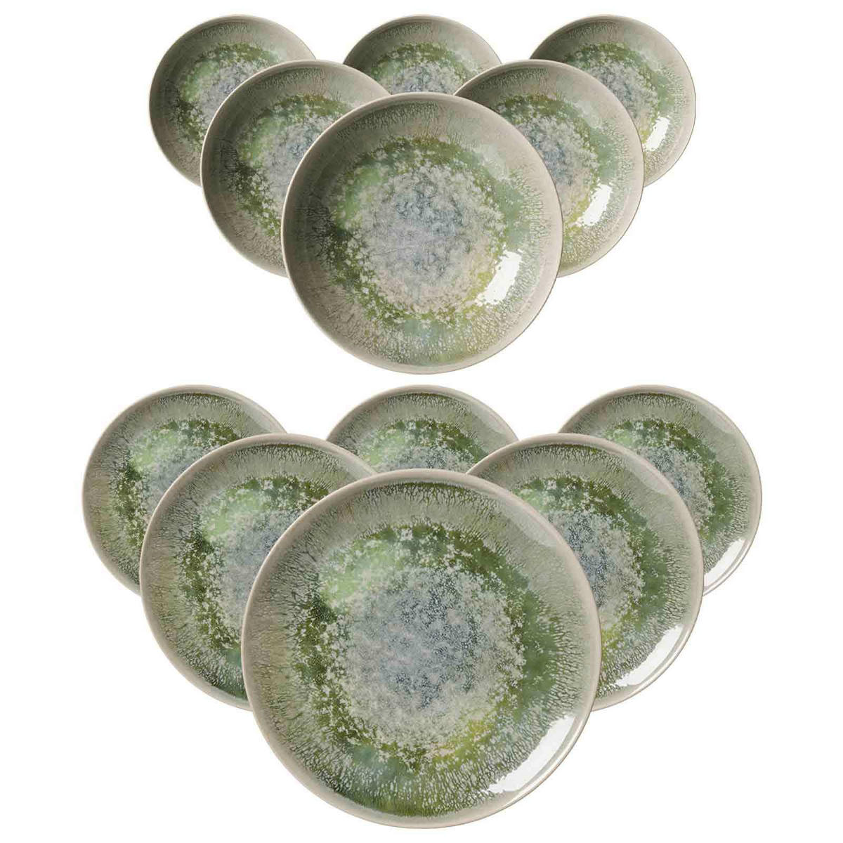 TAFELSERVICE Cecina Jade 12er Set - Beige/Grün, Keramik (1/1/1cm) - Ritzenhoff Breker
