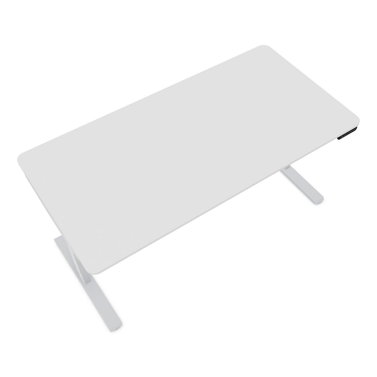 SCHREIBTISCH Elektrisch höhenverstellbarer Schreibtisch Y-Line Curved Signalweiß Weißaluminium 160/70/62-127cm - Weiß Hochglanz/Silberfarben, Holzwerkstoff/Metall (70/160/127cm) - ASSMANN