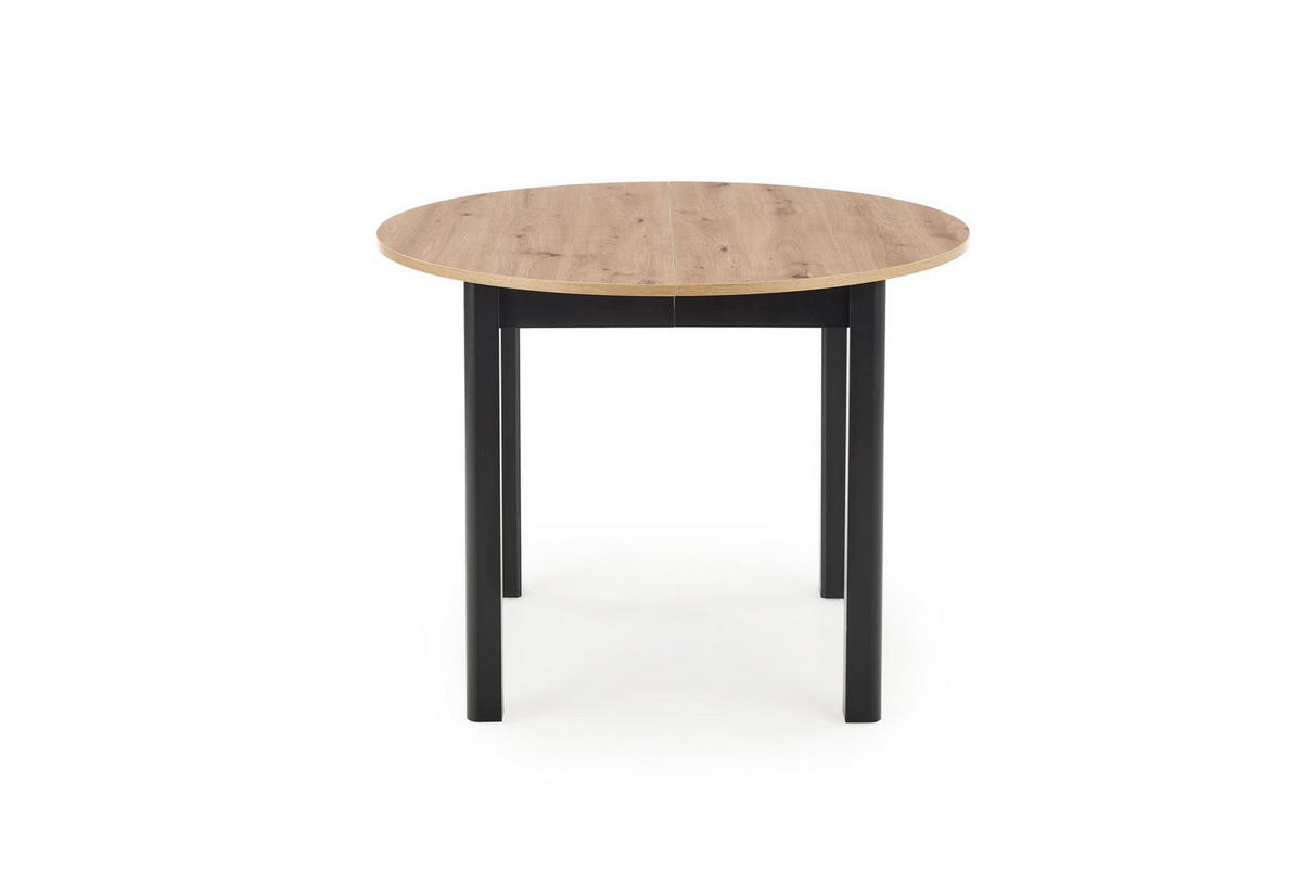 ESSTISCH rund Eiche Artisan - Schwarz ausziehbar - Schwarz/Eiche Artisan, Holzwerkstoff (102/102/76cm) - designimpex