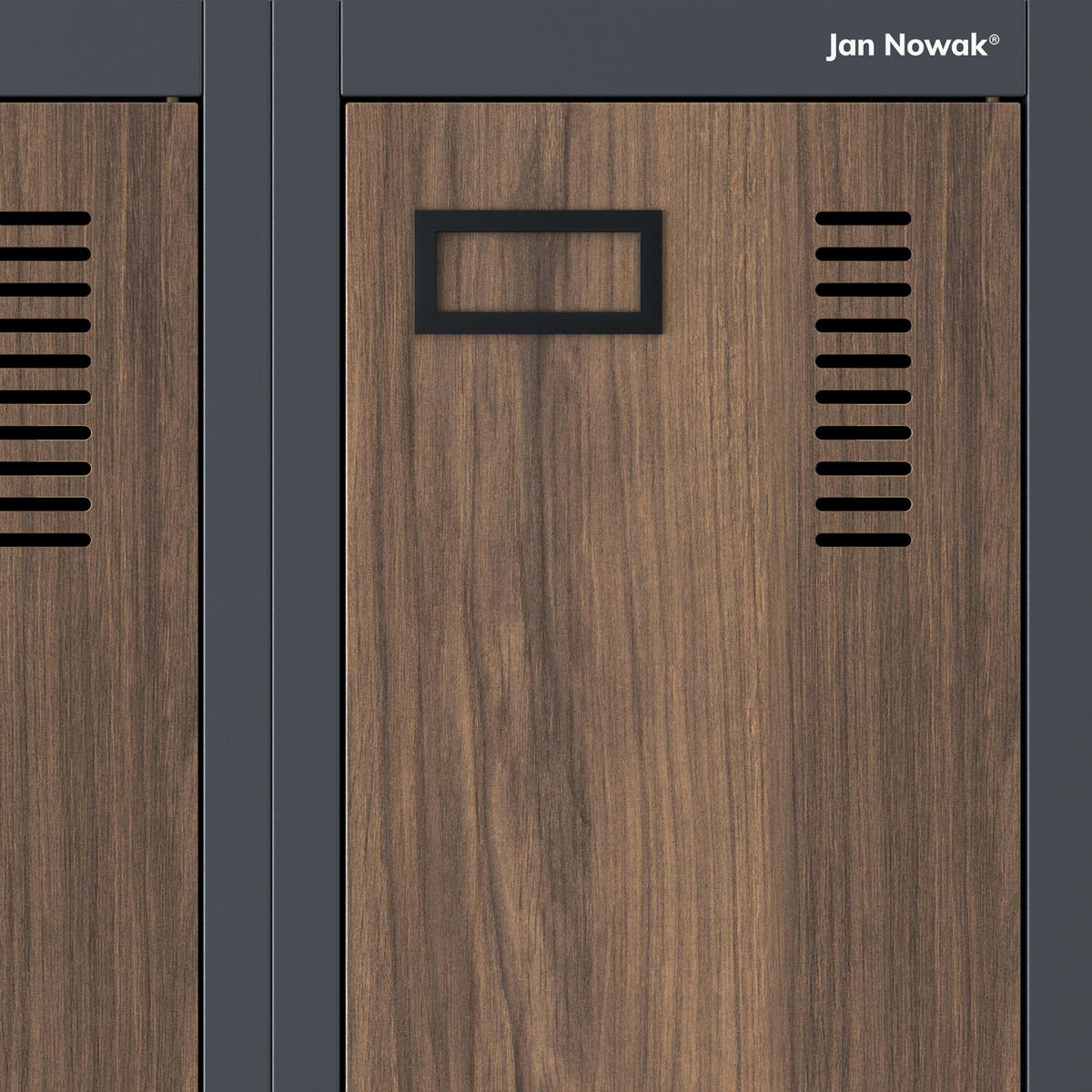 ZWEIFACH-PUTZSCHRANK KACPER II 180x60x50 cm - Anthrazit/Nussbaumfarben, Metall (60/180/50cm) - Jan Nowak