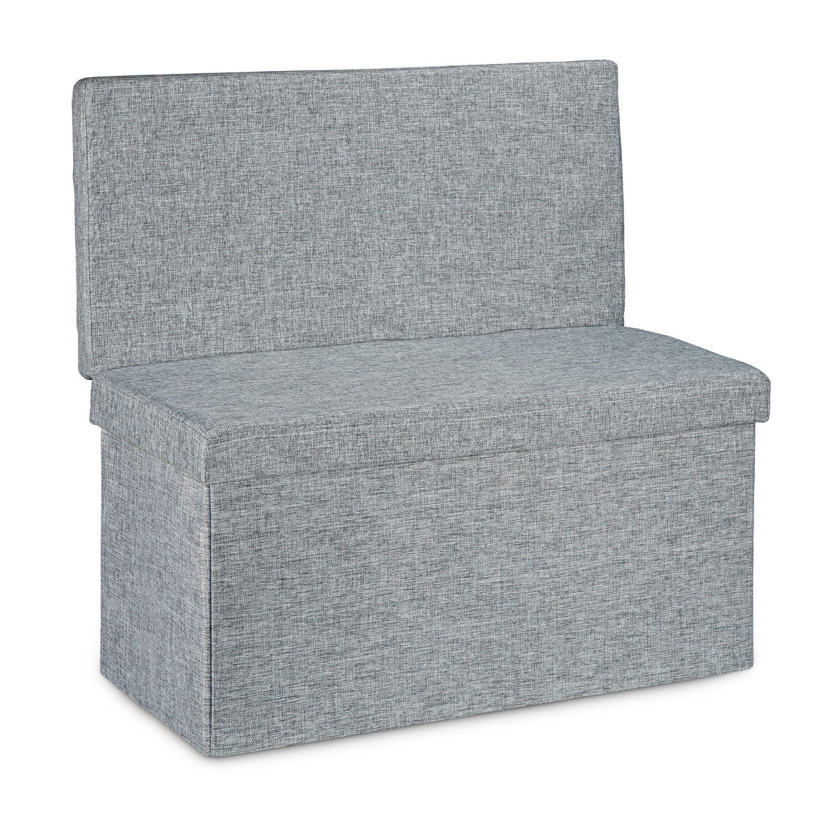FALTBARER Sitzhocker - Grau, Holzwerkstoff/Textil (76/73/38cm) - Relaxdays