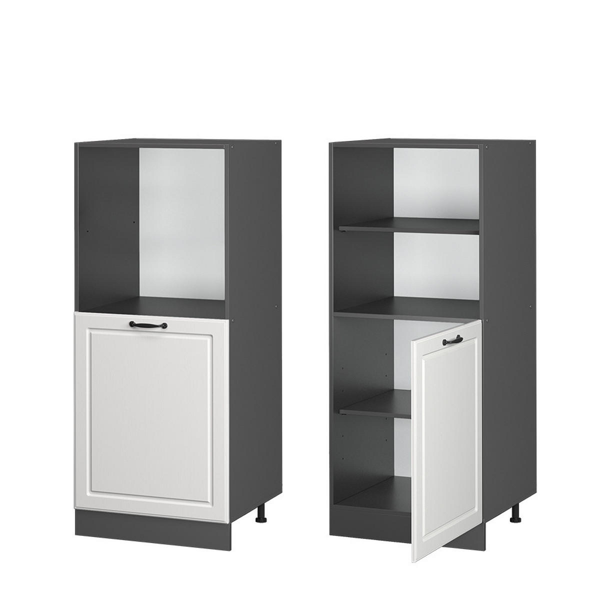 KUHINJSKA OMARICA R-Line Bela podeželska hiša - temno siva/bela, leseni material (60/143/57cm) - Vicco