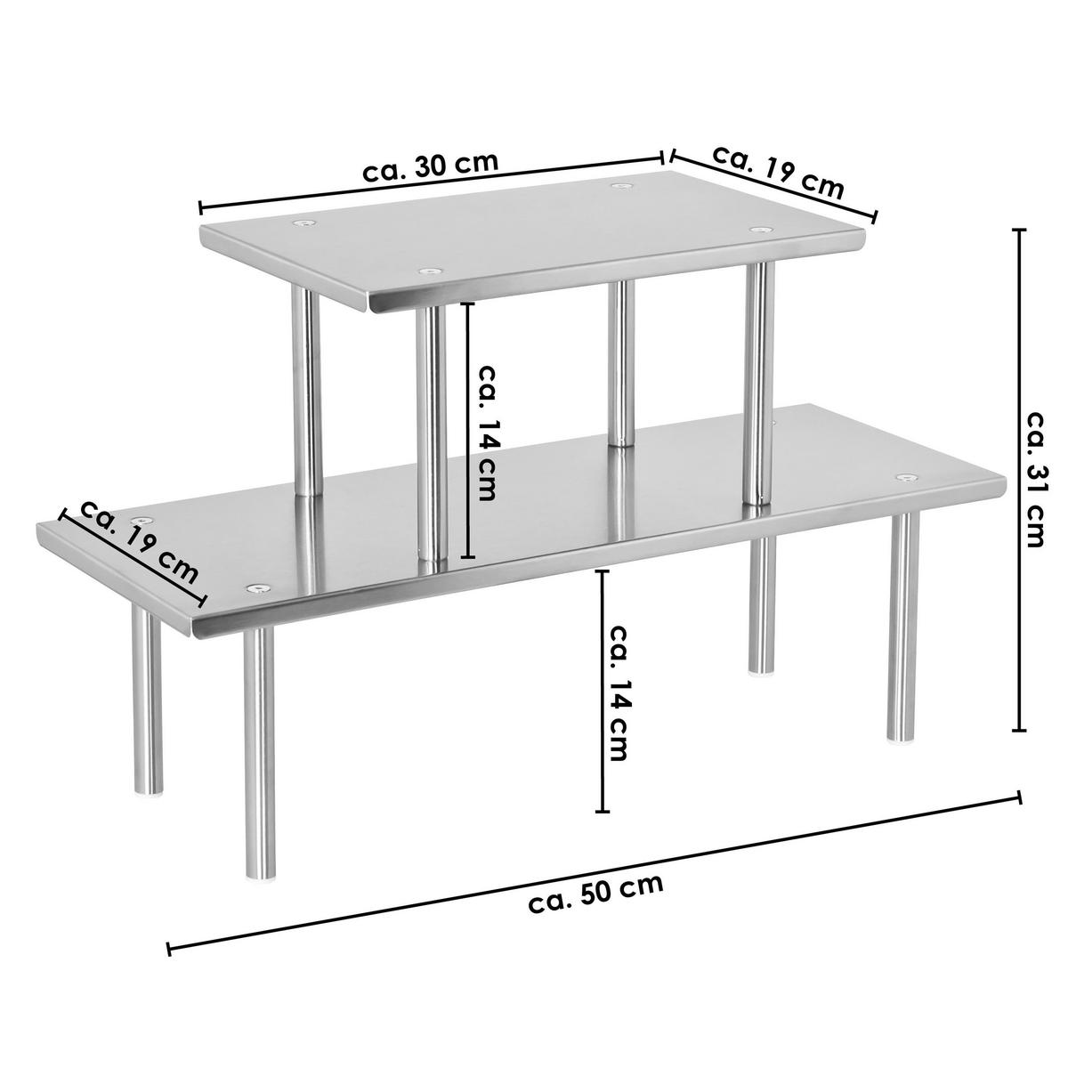 KÜCHENREGAL, silber, Edelstahl - Edelstahlfarben, Metall (50/19/30cm) - bremermann