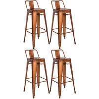 BARHOCKER Mason 4er Set 96x44x43 cm kupfer - Kupferfarben, Metall (44/96/43cm) - furnicato