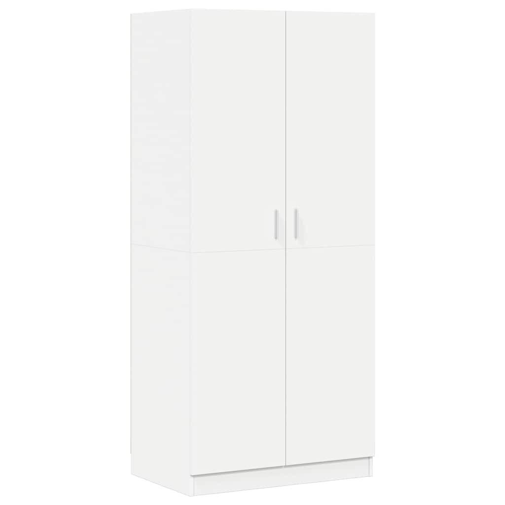 KLEIDERSCHRANK Weiss 80/52/180 Cm Holzwerkstoff - Weiß, Holzwerkstoff (52/180/80cm) - vidaXL