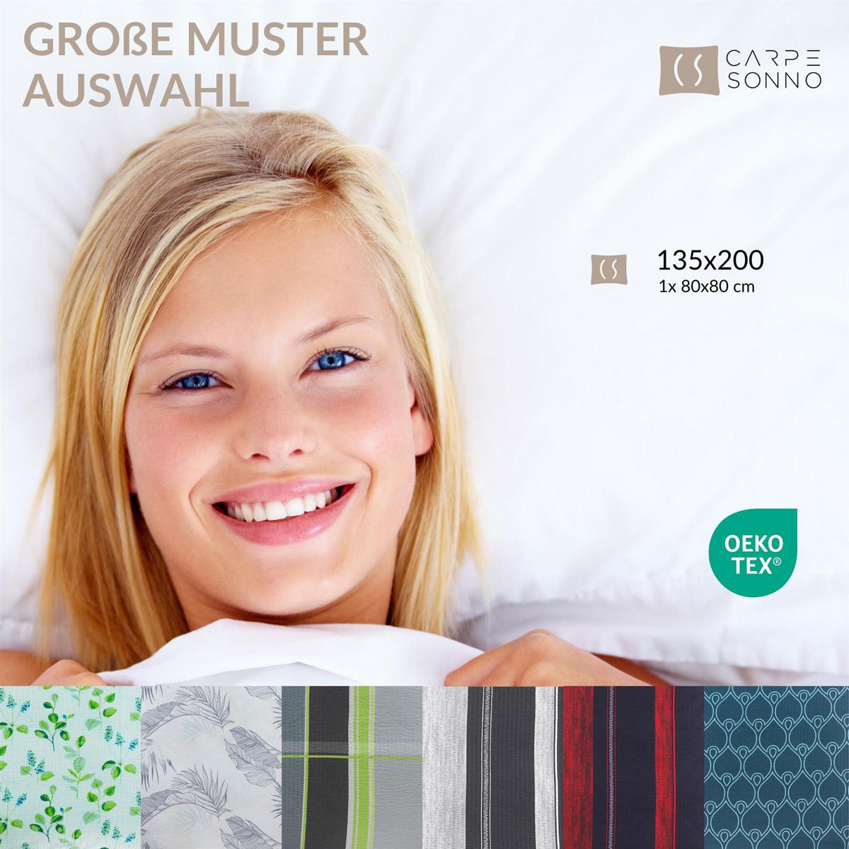 SEERSUCKER-BETTWÄSCHE 135x200 Kariert Sommer Bettbezug Bügelfrei aus 100% Polyester, Mikrofaser Bettbezüge Grau Grün - Grün, Textil (135/200cm) - Carpe Sonno