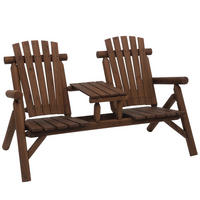 GARTENBANK MIT TISCH DE-08298 Sitzgruppe aus Massivholz, 2 Sitzplätze Braun - Braun, Holz (157/103/88cm) - ComfortXL