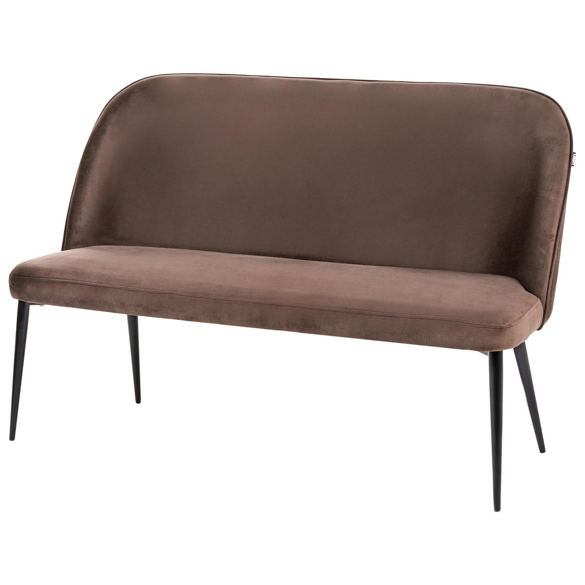 ESSZIMMERBANK 2-Sitzer Samtstoff Dunkelbraun Osby - Dunkelbraun, Textil (130/85/60cm) - Beliani