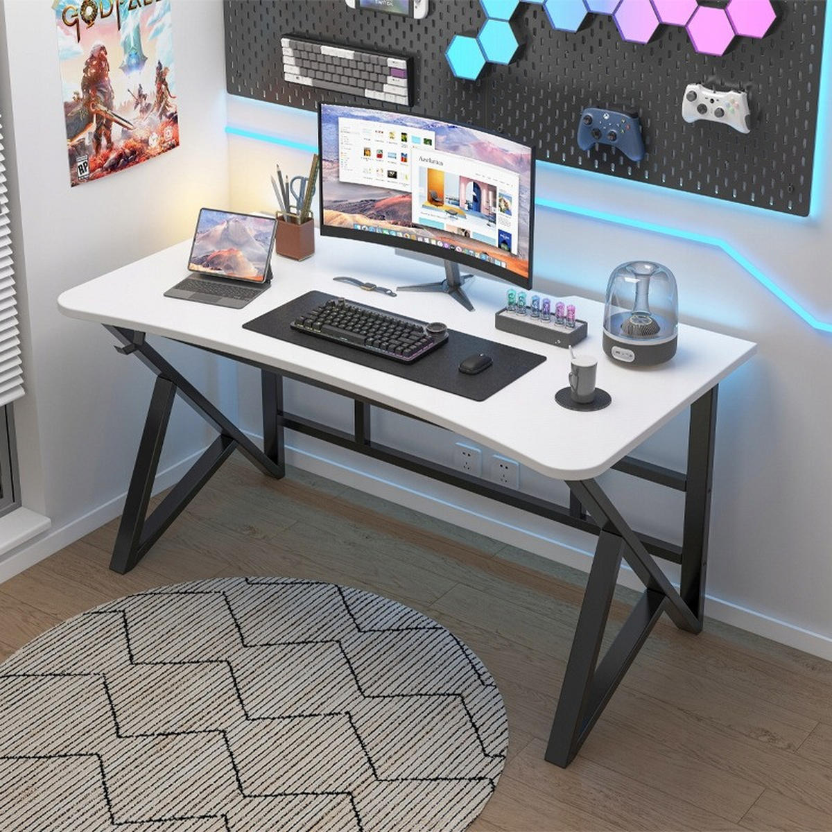 SCHREIBTISCH, weiß 120/60/75cm - Weiß, Holzwerkstoff (60/120/75cm)