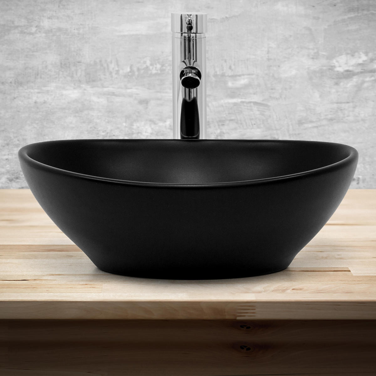 WASCHBECKEN - Schwarz, Keramik (14.5/33.5/41cm) - ML-DESIGN