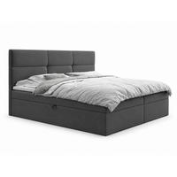 BOXSPRINGBETT 200x200 cm, TOP mit Bonellmatratze, Elegant gestepptes Kopfteil und Bettkasten, Dunkelgrau - Dunkelgrau, Holzwerkstoff/Kunststoff (200/200cm) - Trada