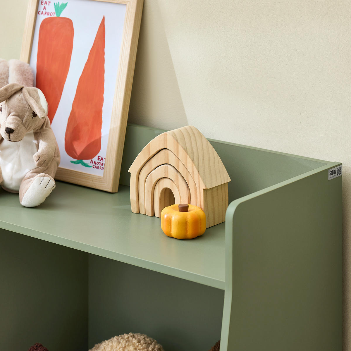 KINDERREGAL Grün - Grün, Holzwerkstoff (80/104/34cm) - SoBuy