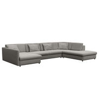 WOHNLANDSCHAFT - Schwarz/Grau, Kunststoff/Textil (431/84/272cm) - home24