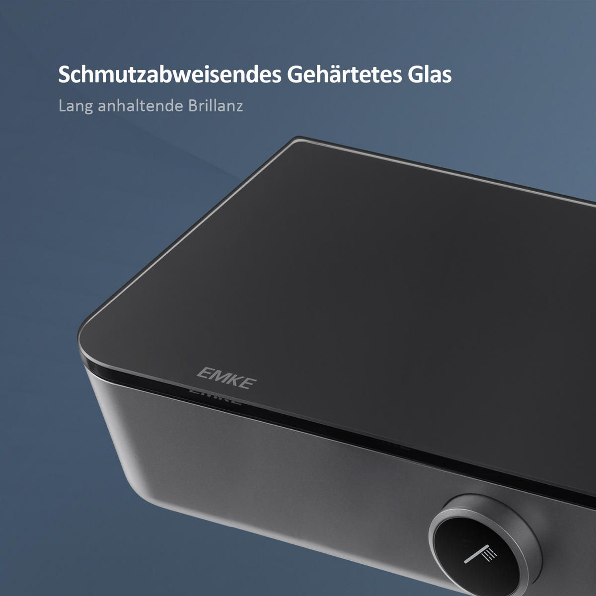 ÜBERKOPFBRAUSESET mit Drei Wasserauslassmethoden Thermostat mit Ablage Anthrazit - Anthrazit, Metall (44.5/127/45cm) - EMKE