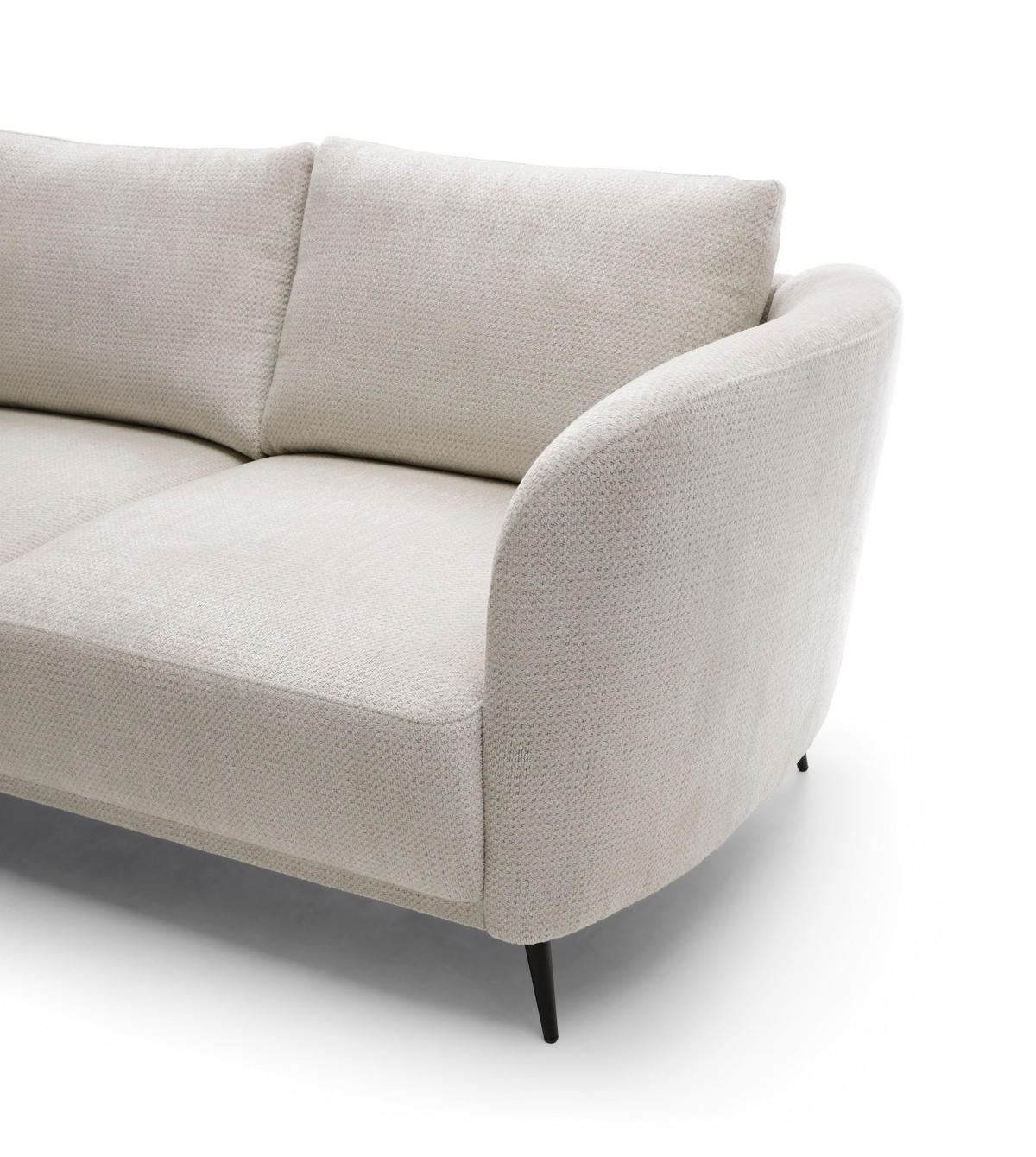 ECKSOFA ALPI Creme Chenille mit Schlaffunktion - Creme, Holz (262/220cm) - MASSENO