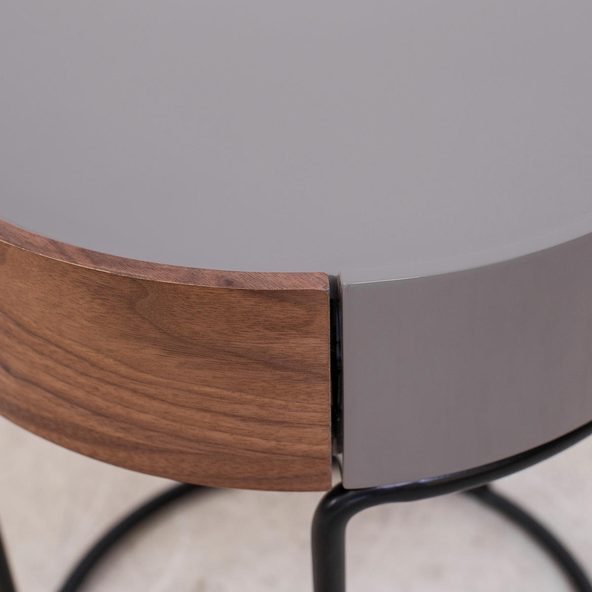 BEISTELLTISCH - Holzwerkstoff / Metall - Walnussfarben/Schwarz, Metall (45/45/53cm) - home24