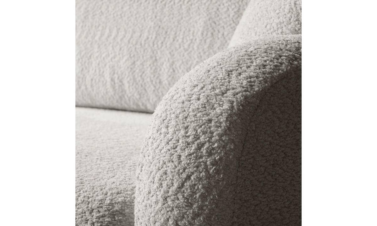 ECKSOFA PALOMA L 235/155/85 cm Coral 65 - Ecru, Textil (235/155cm) - Lookway