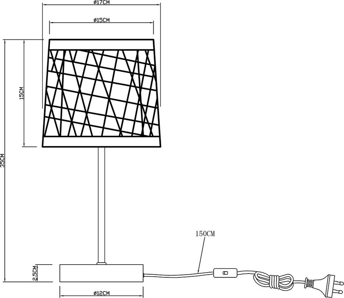LED TISCHLEUCHTE SALVADOR Grau Geflecht - Grau, Metall (17/17/35cm)