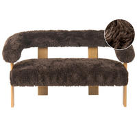 POHOVKA 2-místná Umělá kožešina Tmavě hnědá/Světle hnědá Ilbro - tmavě hnědá, textil (138/76/68cm) - Beliani