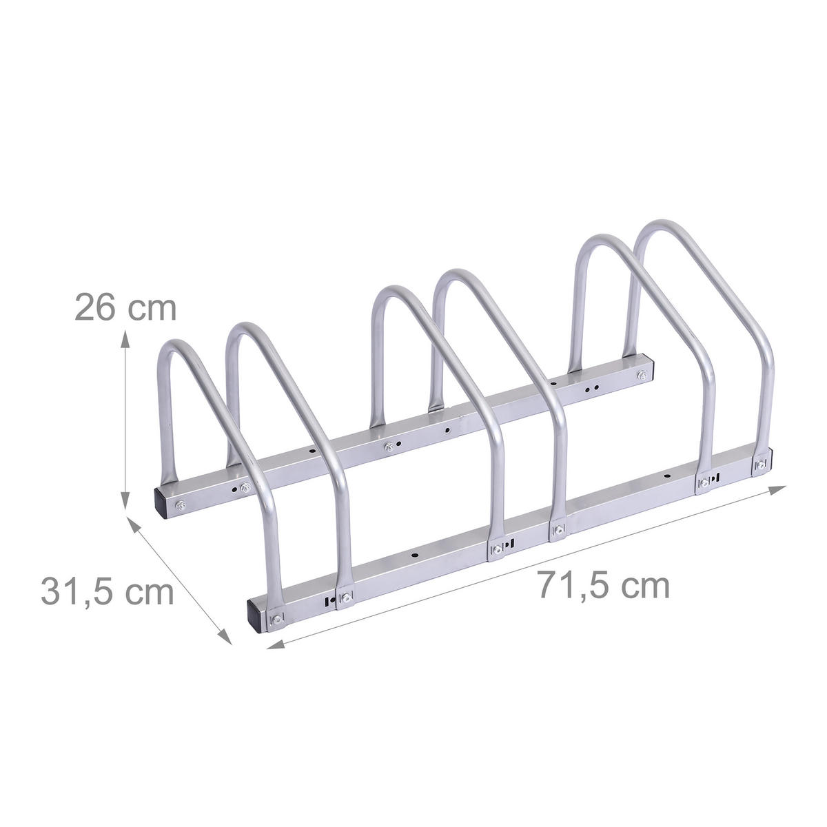 SUPORT argintiu oțel galvanizat pentru 3 biciclete - argintiu, metal (71.5/26/31.5cm) - Relaxdays