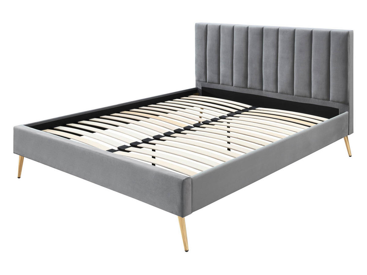 POLSTERBETT Flavia New - Beige/Goldfarben, Holzwerkstoff/Textil (160/200cm) - MIRJAN24