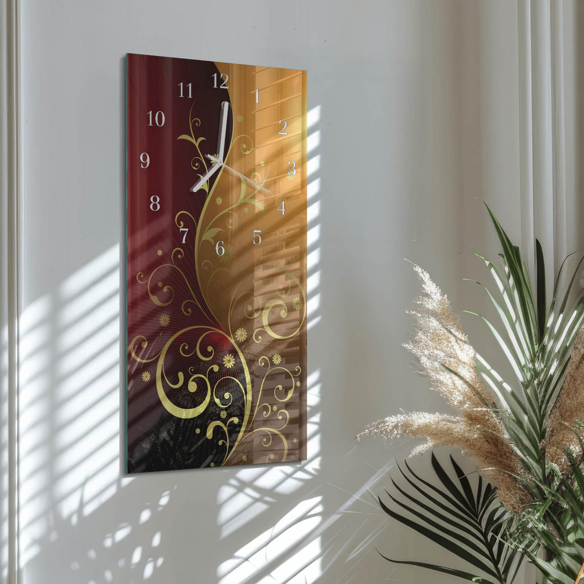 WANDUHR 30x60 cm - Trauben für Wein - Rot, Glas (30/60/0.4cm) - TULUP