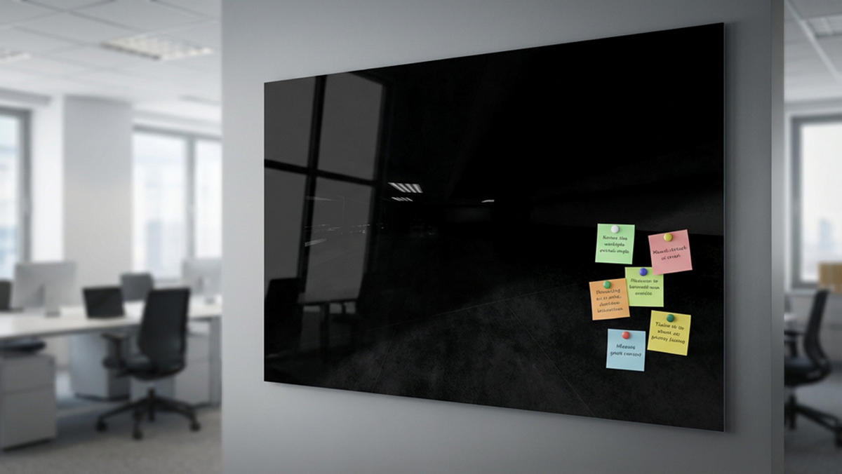 GLASBOARD - Schwarz 200x120 cm - Schwarz, Glas (200/120/0.7cm) - ALLboards
