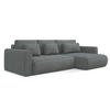 ECKSOFA mit Schlaffunktion Strukturstoff Stoff Grau - Dunkelgrau/Schwarz, Kunststoff/Textil (278/149cm) - Makamii