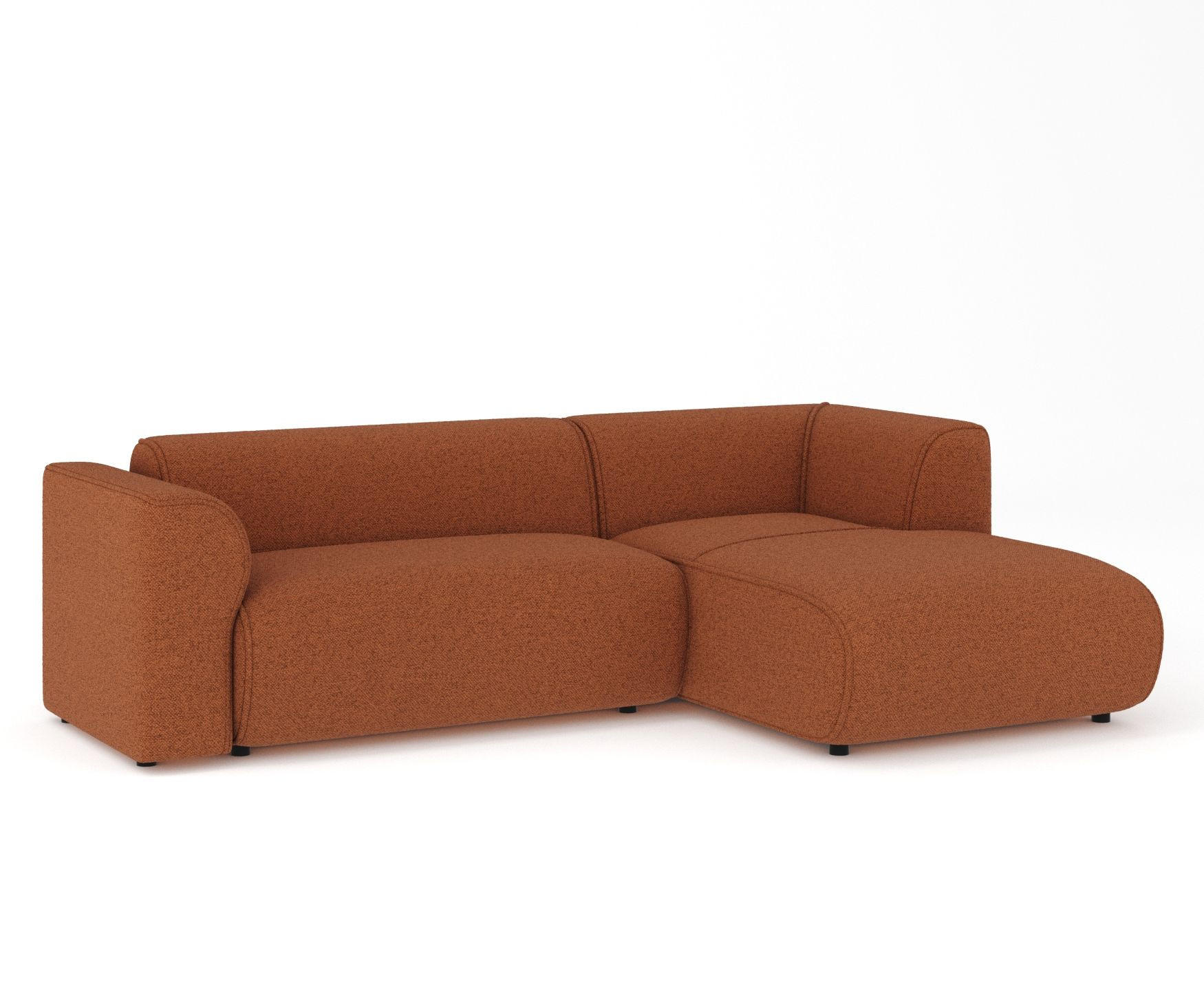 ECKSOFA Melani Kupferfarbe Webstoff - Rechts Seite - Schwarz/Kupferfarben, Holz/Holzwerkstoff (162/256cm) - Maison de Reve