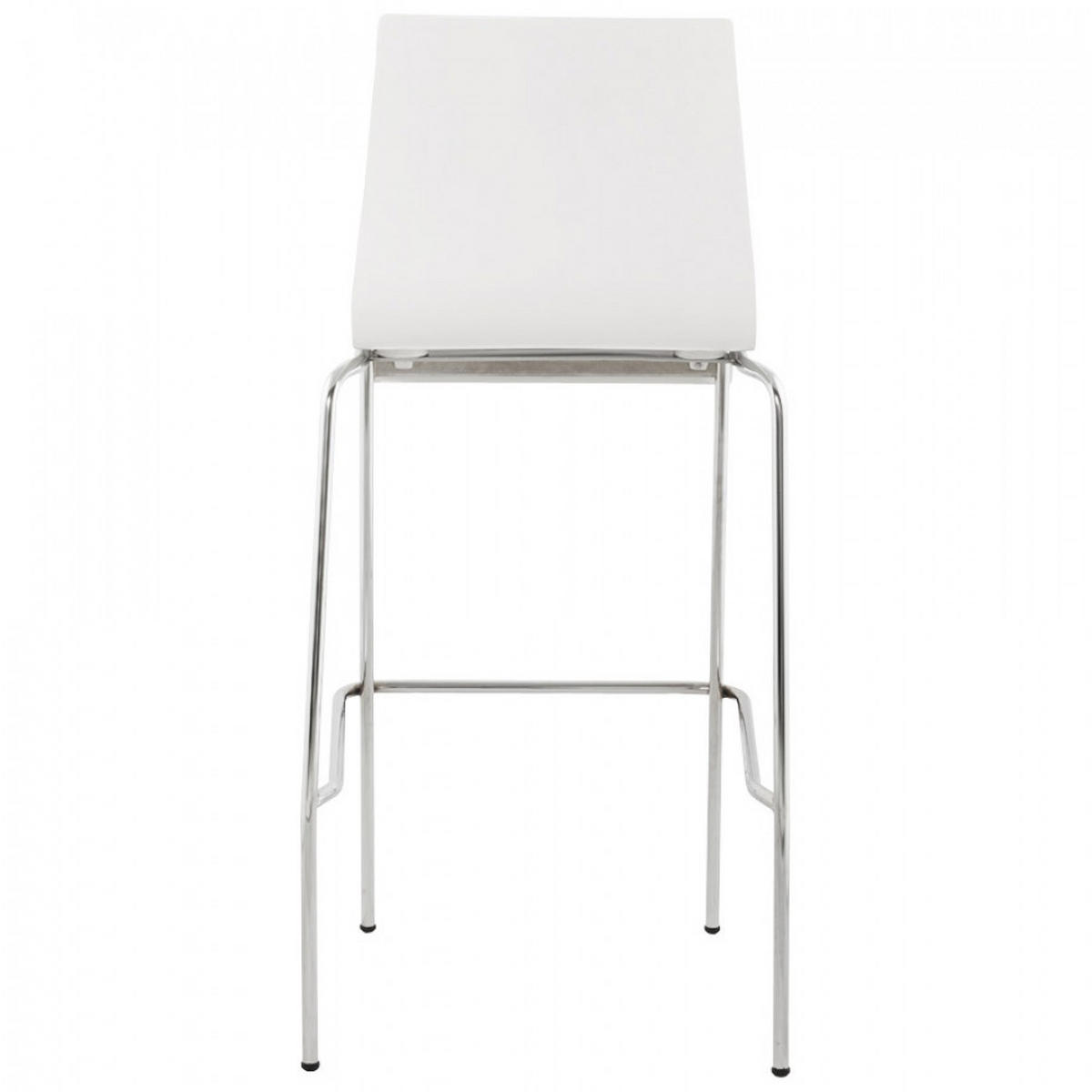 BARHOCKER Weiß 51x103x52cm - Chromfarben/Weiß, Holz (51/103/52cm) - AlterEgo