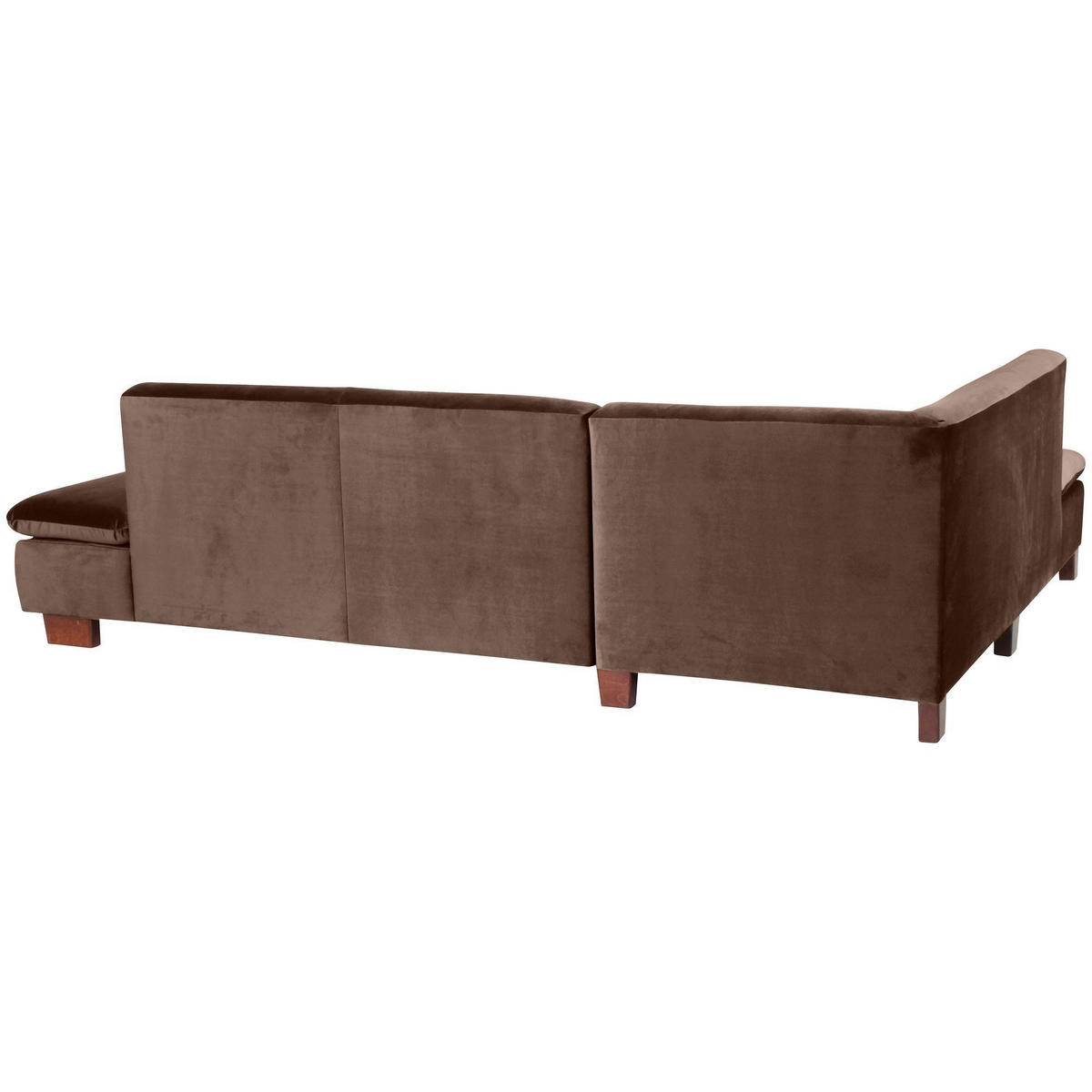 ECKSOFA mit Ottomane links Kaye Bezug Samtvelours Buche nussbaum dunkel / braun - Braun, Kunststoff (190/270cm) - 58aufmkessel