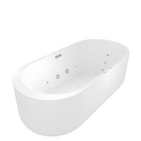 FREISTEHENDE Badewanne Wanne F26 170x80cm Whirlpool Luft & Wasser - Weiß, Glas/Kunststoff (80/58/170cm) - AcquaVapore by Sandra Jentho