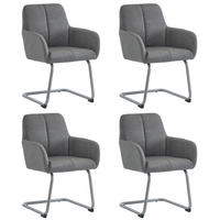 ESSZIMMERSTUHL 4er Grau modern Stahlfüße - Grau, Leder (58.5/87/56cm) - FLIEKS