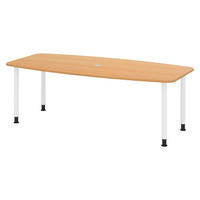 KONFERENZTISCH klein KT22 103/220/74 cm in Buchefarben/Füße in Weiß - Buchefarben/Weiß, Holzwerkstoff (103/220/74cm) - bümö