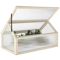 MINI-GEWÄCHSHAUS DE-05858 kompakt aus Holz 90/52/49,5 cm Natur - Naturfarben, Holz/Kunststoff (52/49.5/90cm) - ComfortXL