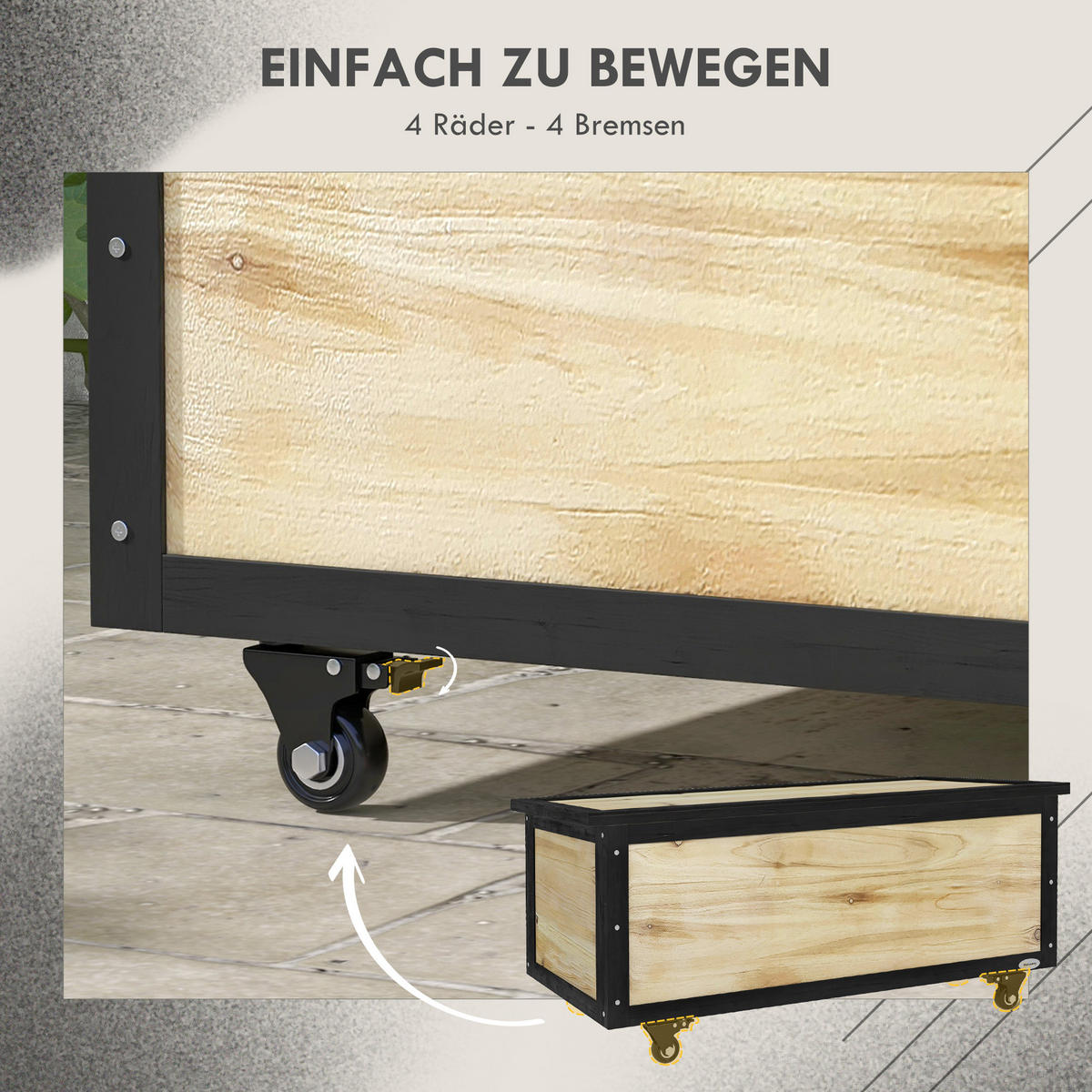 GARTENBOX, Tannenholz, Naturholz - Naturfarben, Holz (50/43/100cm) - Outsunny