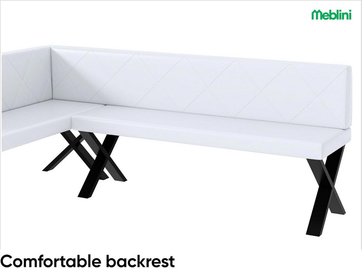 ECKBANK ERIC_X - Weiß, Leder (142/196cm) - Meblini