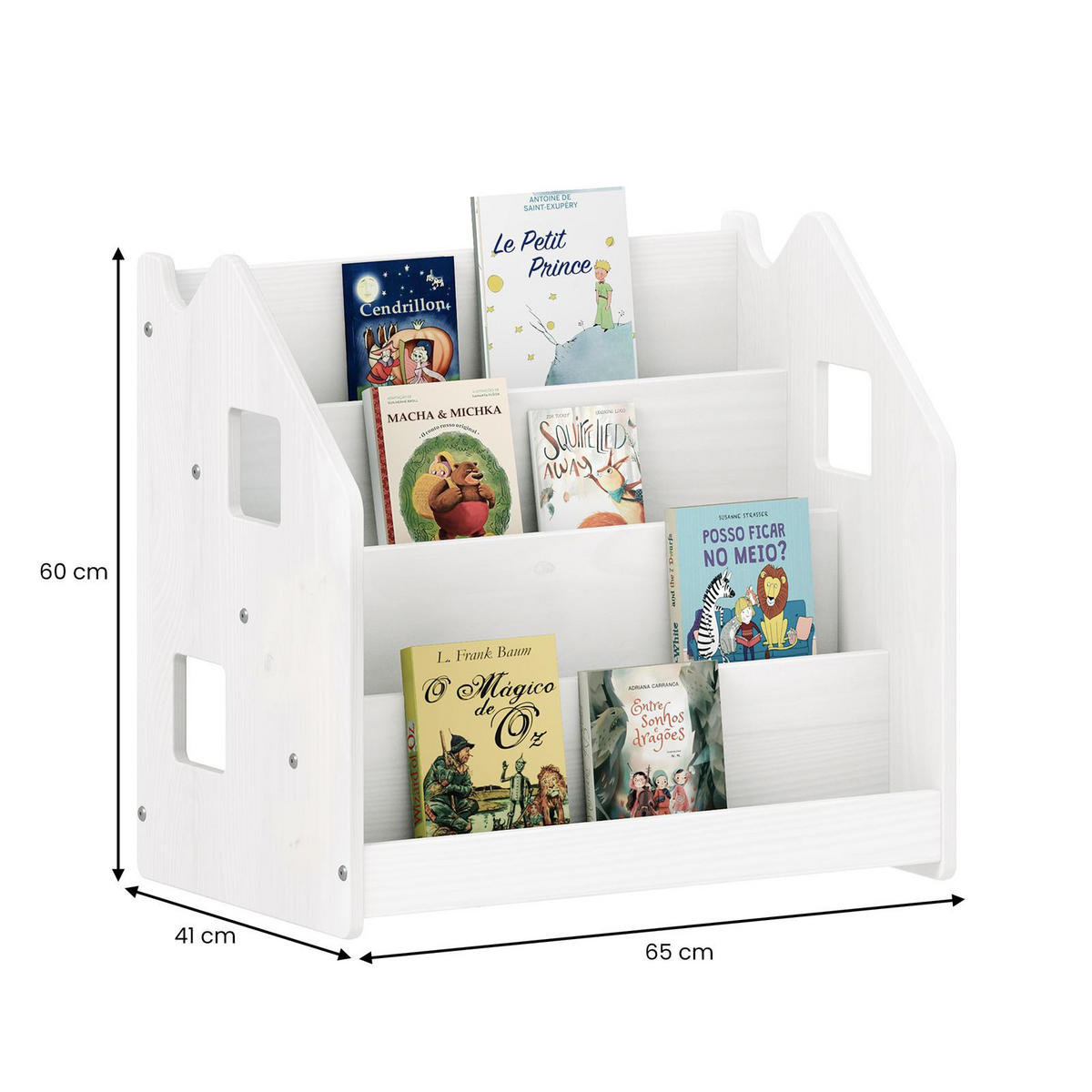 BÜCHERREGAL BRUNO - Weiß, Holz (65/60/40cm) - IDIMEX