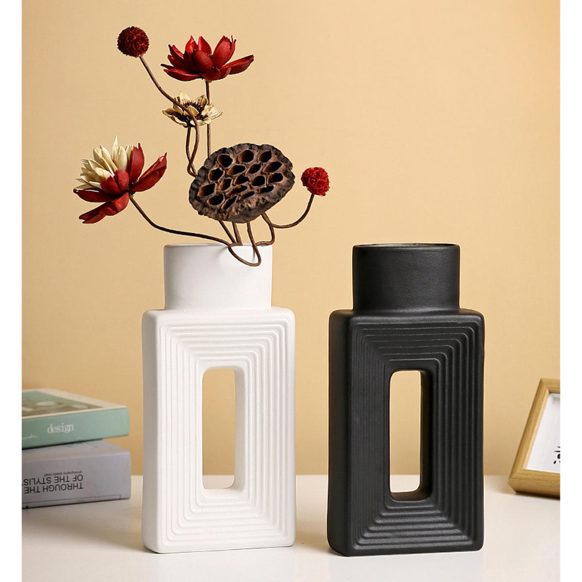 VASE 13,5 x 6,27 cm Keramik - Weiß, Kunststoff (27cm) - LIBRATON