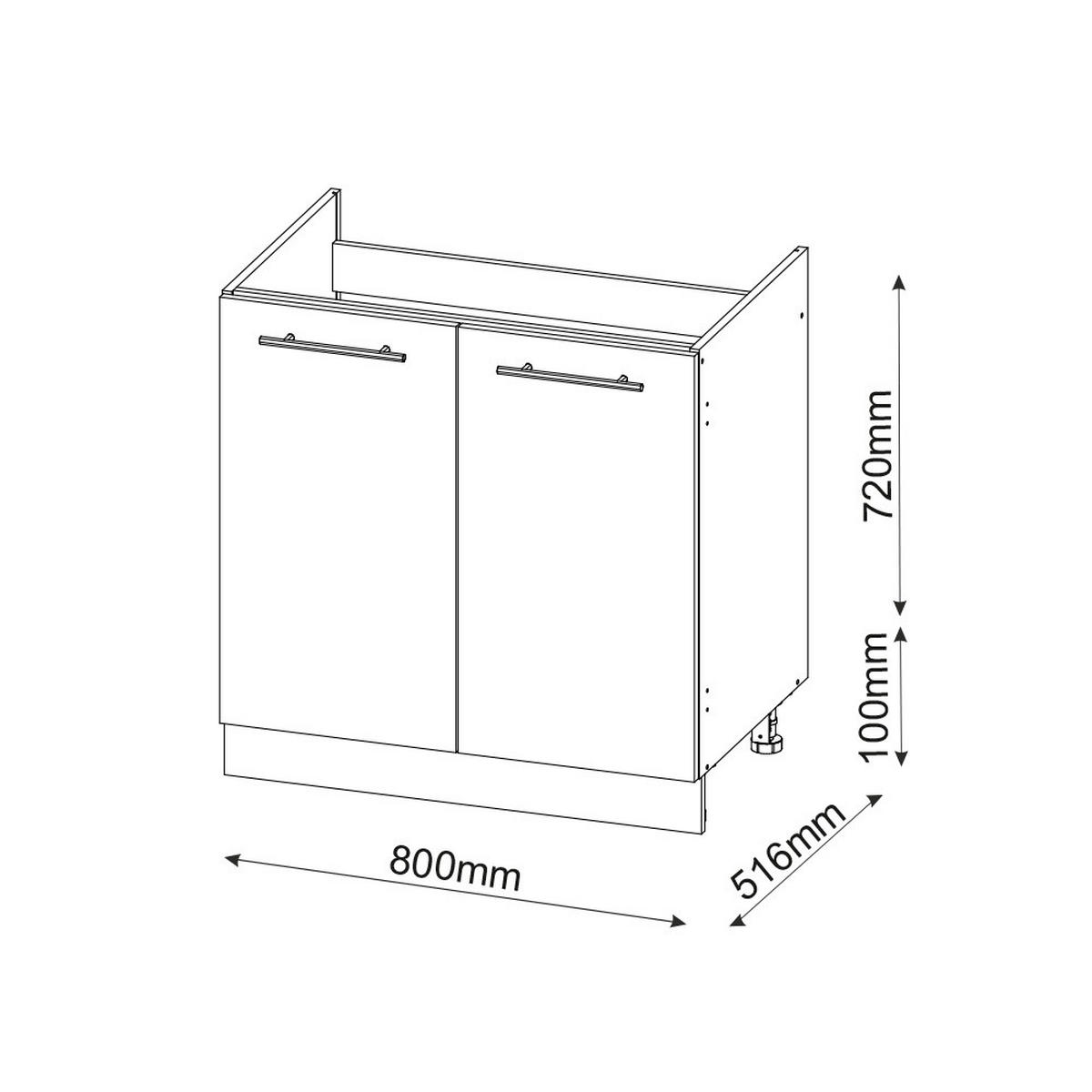 WASCHBECKENUNTERSCHRANK Fame-Line Anthrazit-Gold 80 x 82 cm ohne AP - Graphitfarben/Weiß, Holzwerkstoff (80/82/51.6cm) - Vicco