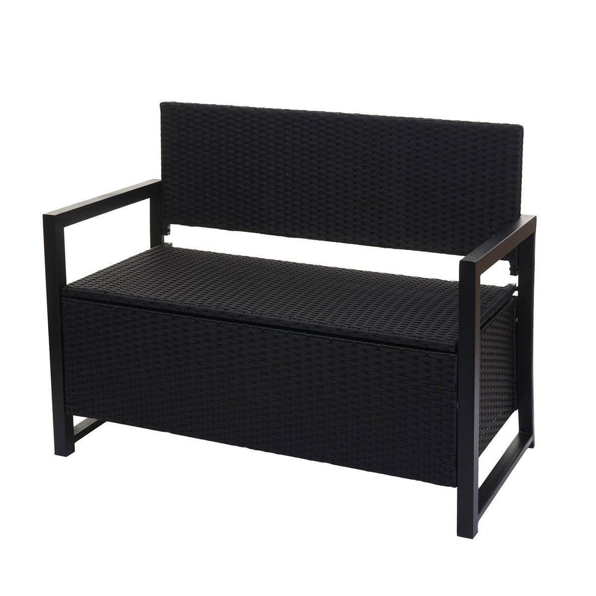 POLY-RATTAN 2ER SITZBANK Anthrazit, Schwarz - Anthrazit/Schwarz, Kunststoff (117/87/57cm) - MCW