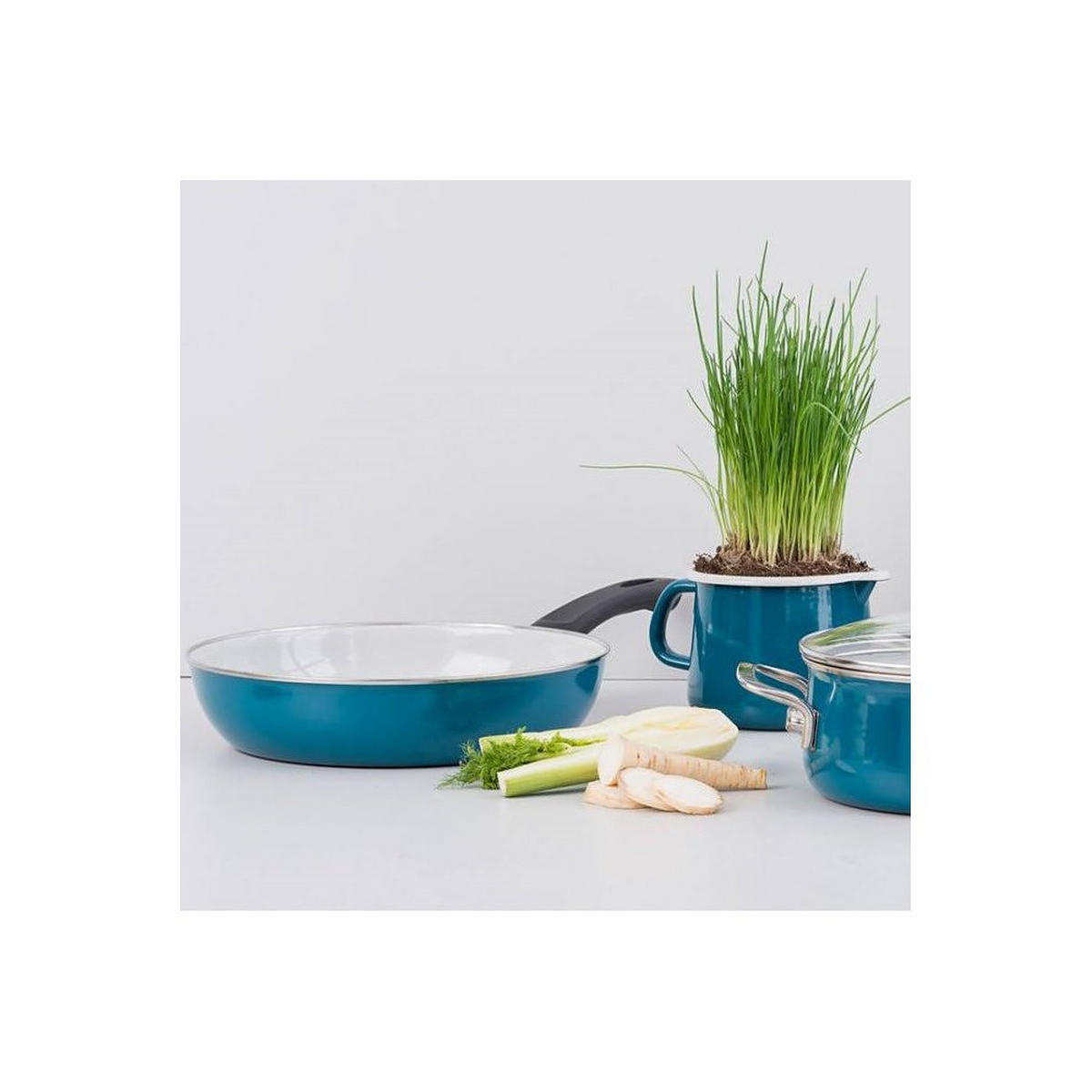 STIELTOPF Blau 16/16/8 cm r0730010 - Blau, Metall (16cm) - Riess