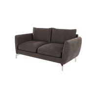 2-SITZER-SOFA Elou Braun - Khaki Microfaser - Chromfarben/Dunkelbraun, Holz/Textil (172/87/92cm) - S-Style Möbel